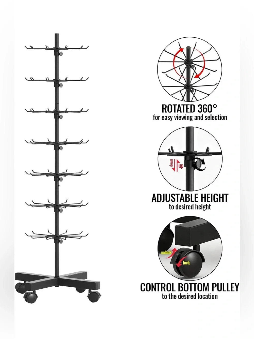 7-Tier Rotating Jewelry Stand